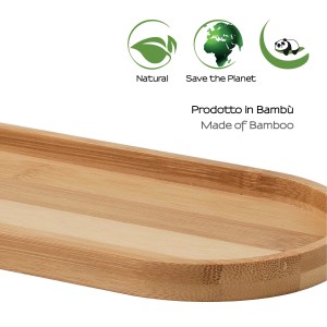 Vassoio decorativo in bambù per accessori da parete e contenitori.