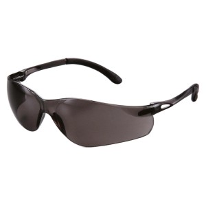 Occhiale protettivo con lente scura a stanghetta nera