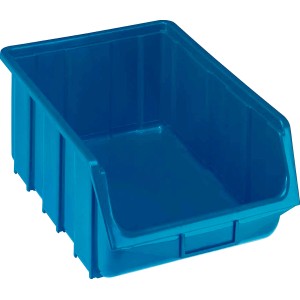 Contenitore in plastica blu per minuteria.