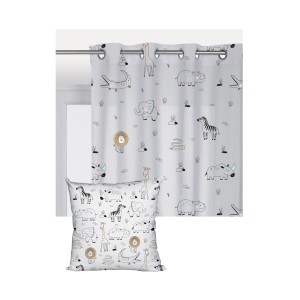 t.b.t. tenda e cuscino con motivi animali per la cameretta dei bambini.