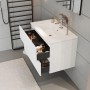 Mobile bagno Cube con lavabo e specchio bianco lucido L81,5xP46,5xH115,4cm_3