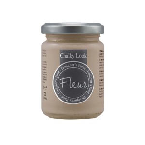 Colore Fleur Chalky Look beige, barattolo di vetro con coperchio argentato. Ideale per il fai-da-te.