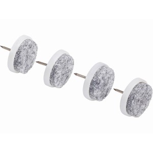 Feltrini con chiodo, set da 16 pezzi, Ø 28 mm, per mobili e protezione superfici.