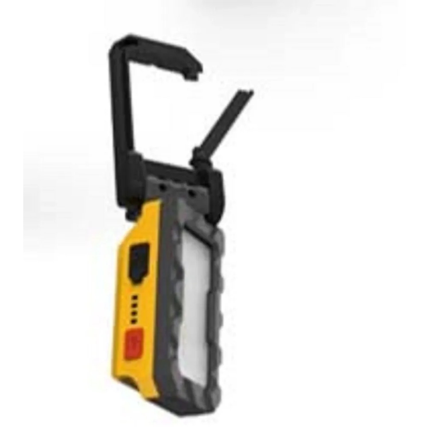 Faro LED da esterno t.b.t. giallo con manico nero e indicatore di carica.