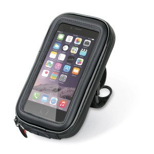 Supporto per cellulare nero per interni auto, per montaggio sul manubrio.