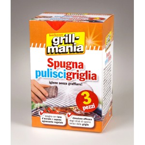 Spugna puliscigriglia Grillmania, 3 pezzi, per la pulizia delle griglie.