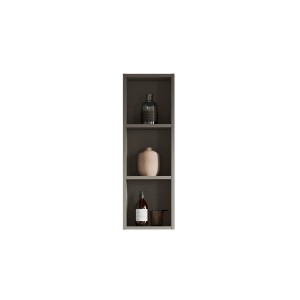 Mobile bagno sospeso t.b.t. grigio con tre scomparti ed elementi decorativi.