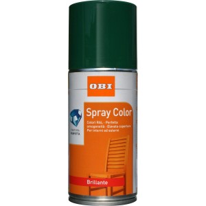 Bomboletta spray verde OBI Spray Color per interni ed esterni.