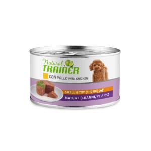 Natural Trainer cibo umido per cani con pollo per cani piccoli e maturi in lattina.