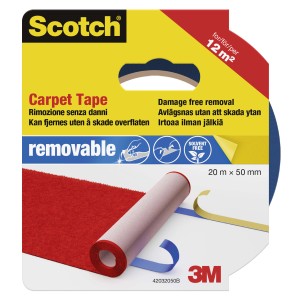 Scotch Carpet Tape, nastro adesivo per tappeti, rimovibile, 20 m x 50 mm