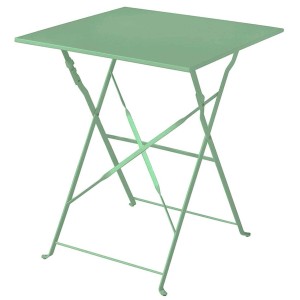 Tavolo da giardino quadrato t.b.t. verde menta con telaio pieghevole.