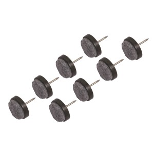 Set di 8 feltrini con perno, Ø 20mm, per mobili e protezione superfici.