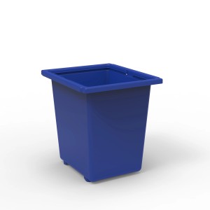 Cestino t.b.t. blu in plastica, quadrato.