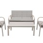 Set di mobili da giardino t.b.t. grigio con divanetto, due sedie e tavolo.