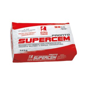 Sacco di massetto cementizio Supercem, pronto all'uso, 25 kg, ideale per parquet.