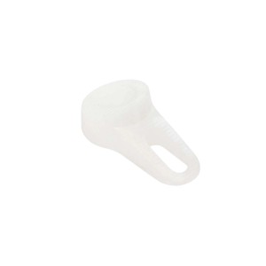 Fermaporta t.b.t. bianco in plastica, dettaglio.