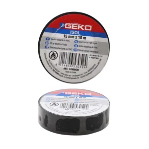 Nastro isolante nero Geko, 15mm x 10m, per impianti elettrici.