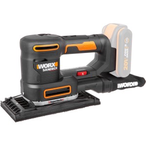 Worx 20V Levigatrice multifunzione a batteria WX820.9 Solo, multiutensile con sacchetto raccoglipolvere e batteria.