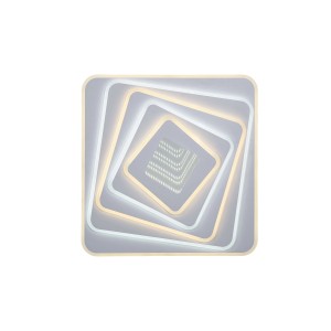 Plafoniere LED moderna t.b.t. con design quadrato e luce bianca calda.