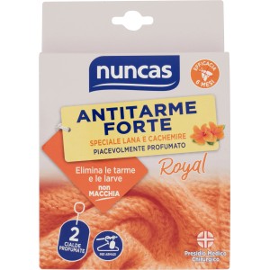 Nuncas Antitarme Forte per Lana e Cachemire, 2 cialde profumate per armadi.