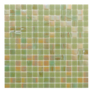 Piastrella mosaico verde con sfumature di colore per pareti e pavimenti.