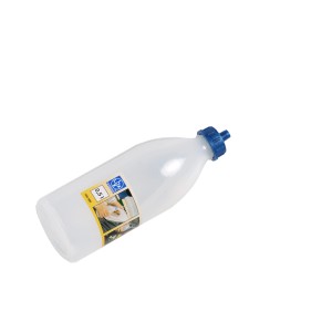 Spruzzetta LUX trasparente, 500 ml, con tappo a vite blu per lubrificanti.