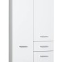 Mobile bagno alto bianco con ante e cassetti, categoria mobili bagno.