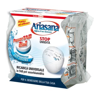 Deumidificatore Ariasana con ricarica Power TAB 2in1 per un clima interno piacevole.