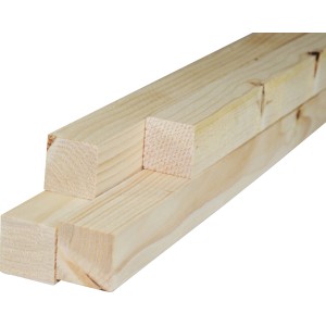 Listelli in legno grezzo, non trattati, per vari progetti di costruzione.