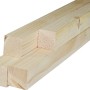 Listelli in legno grezzo, non trattati, per vari progetti di costruzione.