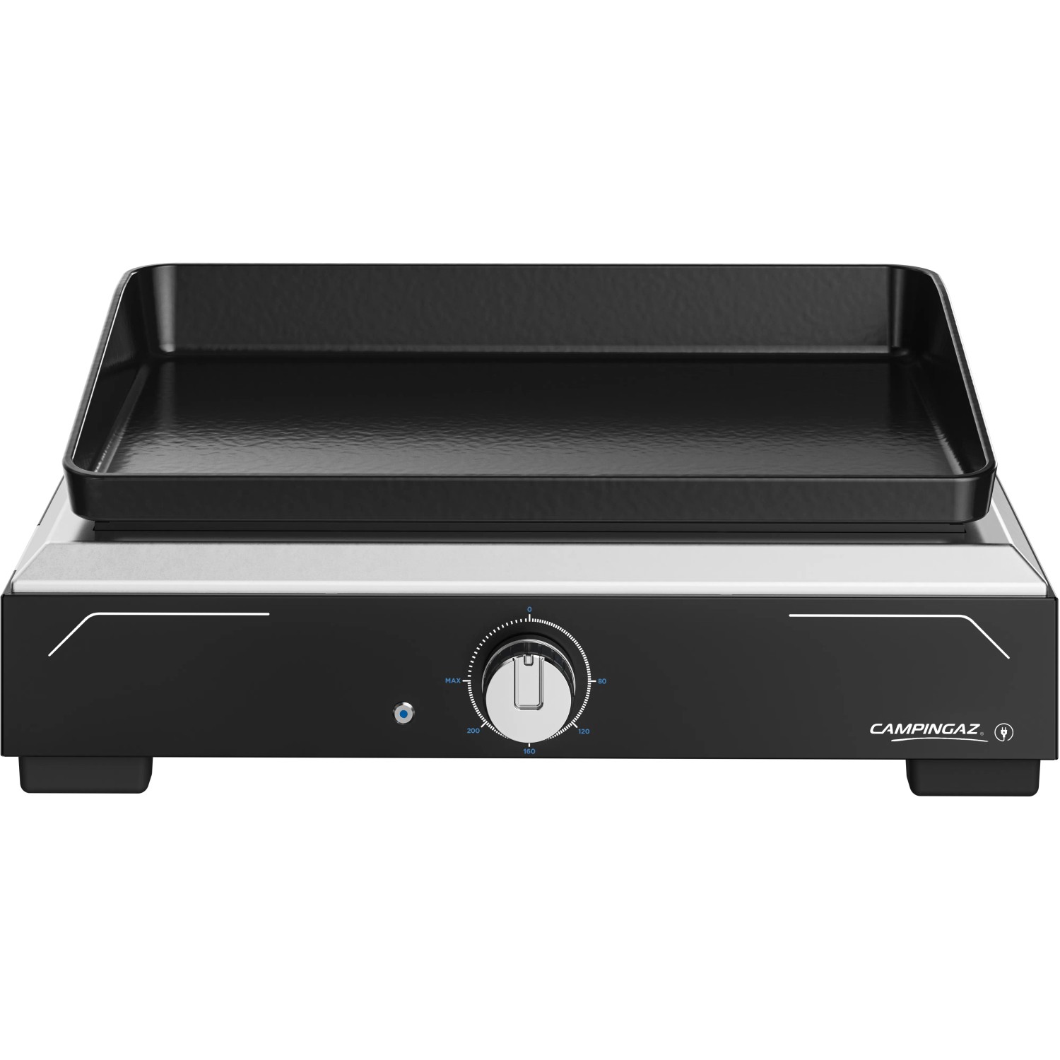Campingaz Grill elettrico Plancha Electric 1 XD con piastra nera e controllo temperatura.