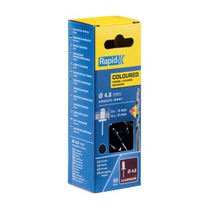 Rivetti Rapid Nero Ø4,8 x 12 mm Confezione da 50 Pezzi