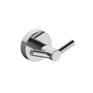 Doppio gancio t.b.t. cromato per montaggio a parete, accessorio bagno.