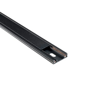 Binario elettrificato nero per sistemi di illuminazione flessibili.