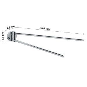 t.b.t. Porta asciugamani girevole per doccia, effetto cromo, con dimensioni.