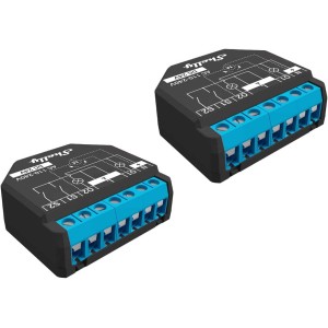 Due moduli Domotica neri con connettori blu di t.b.t.