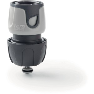 Connettore per irrigazione t.b.t. grigio per tubi da giardino.