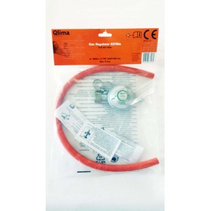 Regolatore di pressione del gas Qlima A310ie con tubo flessibile per apparecchi a gas.