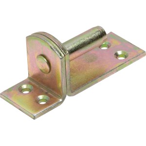 Cerniera a vite D1 zincata gialla, 102x35 mm, perno Ø 13 mm, per fissaggio di bandelle.