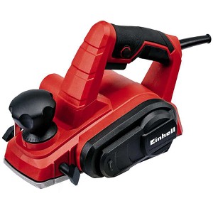 Pialla elettrica Einhell TC-PL 750: Pialla rossa con manico nero e manopola di regolazione.