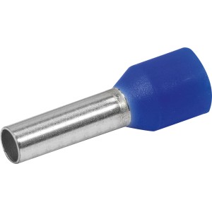 Terminali a bussola isolati, Ø 2,5 mm, blu, 100 pezzi per connessioni cavi sicure.