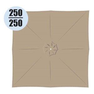 Ombrellone a braccio quadrato t.b.t., beige, 250x250 cm, dall'alto.
