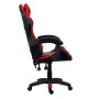 Sedia gaming t.b.t. nera e rossa, vista laterale.