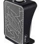 Termoventilatore elettrico Ardes nero compatto con griglia grigia e controllo rotativo.