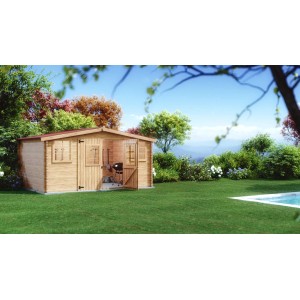 Casetta da giardino in legno sp 28 mm H207xL416xP404 cm