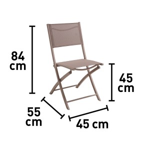 Sedia da giardino t.b.t., sedia pieghevole con dimensioni 84x55x45 cm.