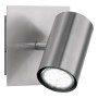 Spot Marley nickel, 1 luce, 12x12 cm. Lampada da parete con faretto orientabile per illuminazione flessibile.