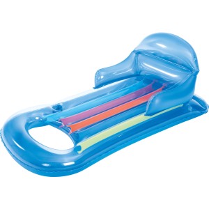 Materassino gonfiabile Bestway blu con schienale, braccioli e portabicchieri per piscina o lago.