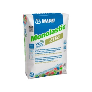 Sacco di Monolastic ZERO di MAPEI, malta cementizia flessibile per impermeabilizzazione.