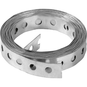 Nastro forato zincato, larghezza 17 mm, lunghezza 3 m, arrotolato. Per connettori e strutture in legno.
